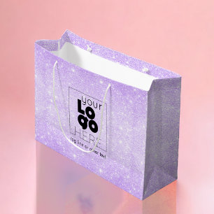 Bolsas de compra de papel Lilac Purple Purpurina c