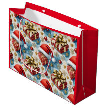 Bolsas de compra de papel rojo para navidades