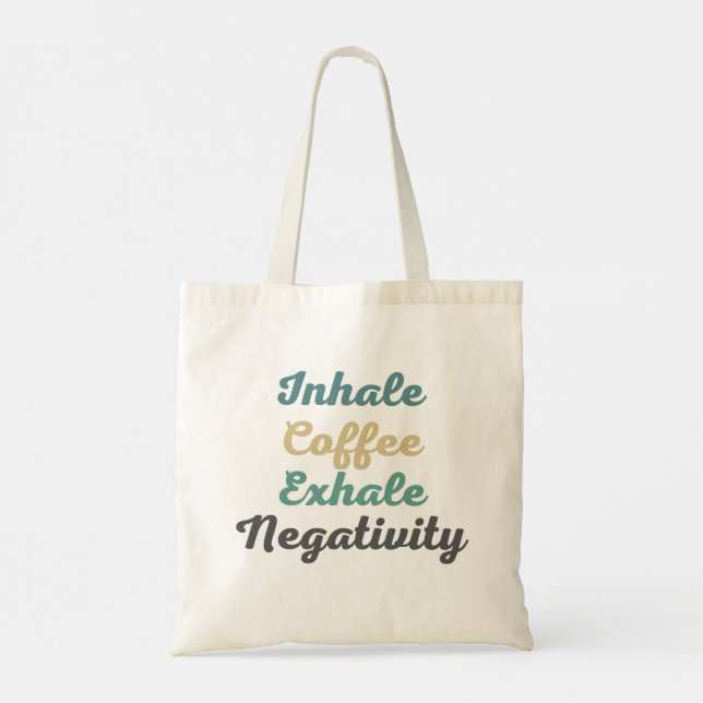 Bolsas de compras de café inhalado de negatividad (Reverso)