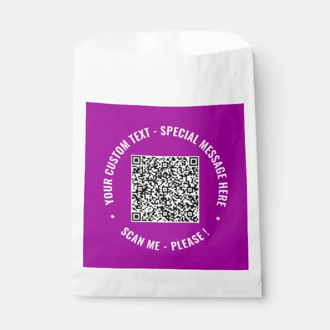 Bolsas de Favor con Código QR Personalizadas Texto (Anverso)