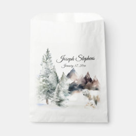 Bolsas de Favor de Acuarela de Bosque Invernal