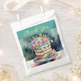 Bolsas de favor de agradecimiento, floral, 50 unid