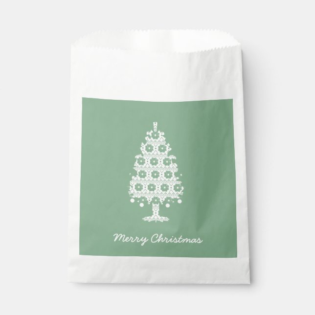 Bolsas de Favor de Árbol de Navidad de Winter Knit (Anverso)