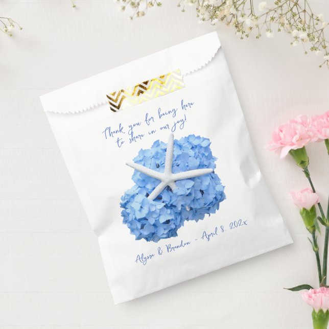 Bolsas de Favor de Boda Blue Hydrangea Starfish Be (Sellado)