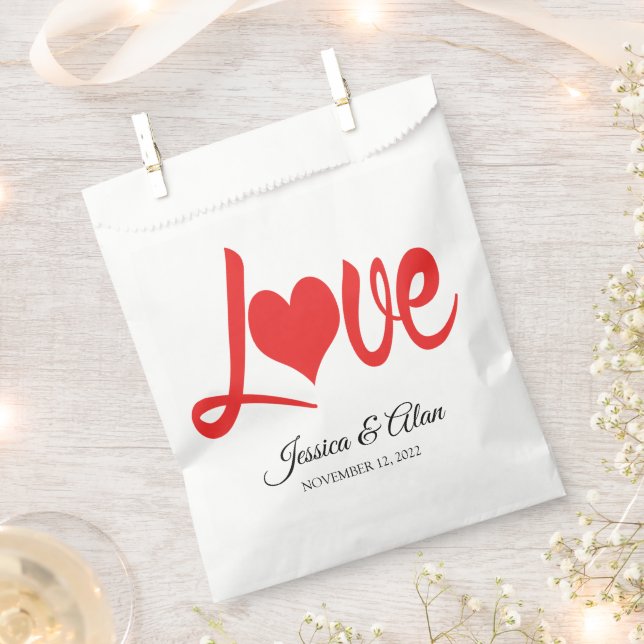 Bolsas de Favor de Boda de Amor (Cortado)