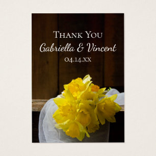 Bolsas de Favor de Boda de Madera Rústica Daffodil