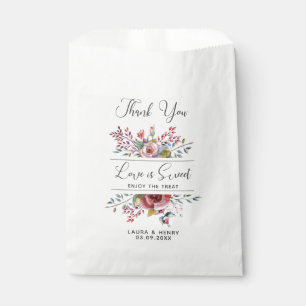 Bolsas de Favor de Boda Floral de color Rosa Rosa