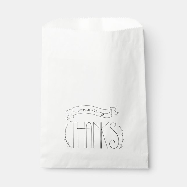 Bolsas de Favor de Boda Muchas Gracias (Anverso)