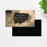Bolsas de Favor de Boda Negra y Perla Blanca