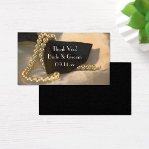 Bolsas de Favor de Boda Negra y Perla Blanca