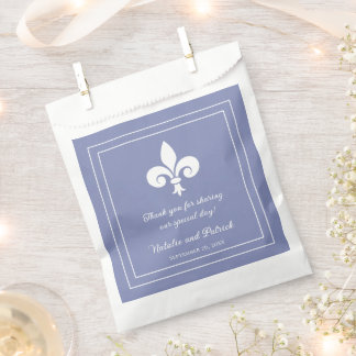 Bolsas de Favor de Boda Periwinkle Fleur de Lis