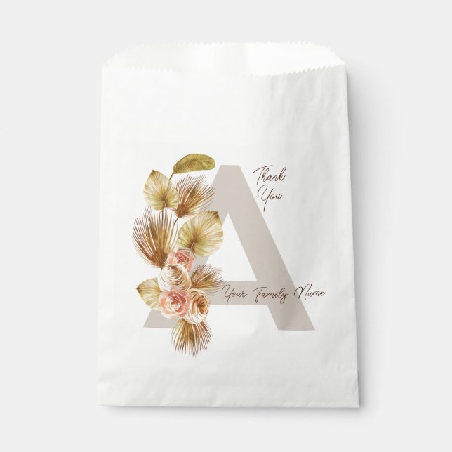 Bolsas de Favor de Boho Wedding | Bolsas de person (Anverso)