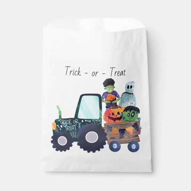 Bolsas de Favor de Camión Monstruo de Halloween (Anverso)