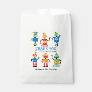 Bolsas de Favor de Cumpleaños Coloridas de Robot