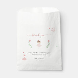 Bolsas de Favor de Cumpleaños Cute Ballerina Rosa 