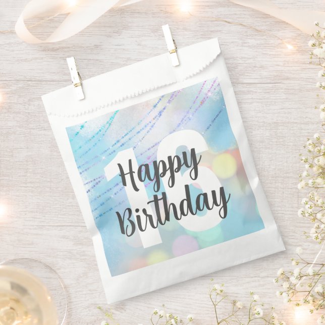 Bolsas de Favor de Cumpleaños de Big Number Bokeh (Cortado)