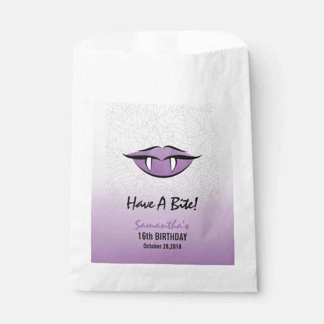 Bolsas de Favor de Cumpleaños de Halloween con los (Anverso)
