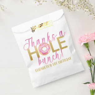 Bolsas de Favor de Donut Gracias un Montón Rosa Do