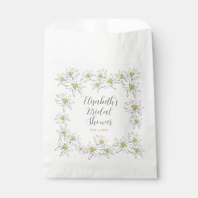 Bolsas de Favor de Ducha Bridal Edelweiss Estilo V (Anverso)
