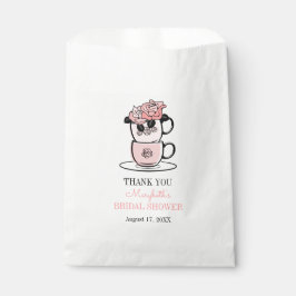 Bolsas de Favor de Ducha Bridal Tea Teacup Flores