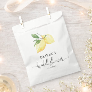 Bolsas de Favor de Ducha Elegante Lemon Bridal