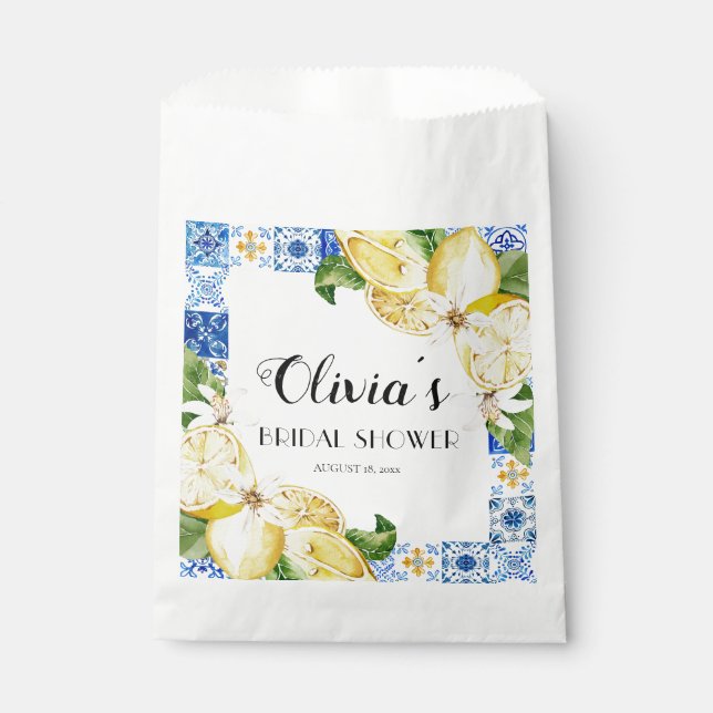 Bolsas de Favor de Ducha Mediterránea Lemon Bridal (Anverso)