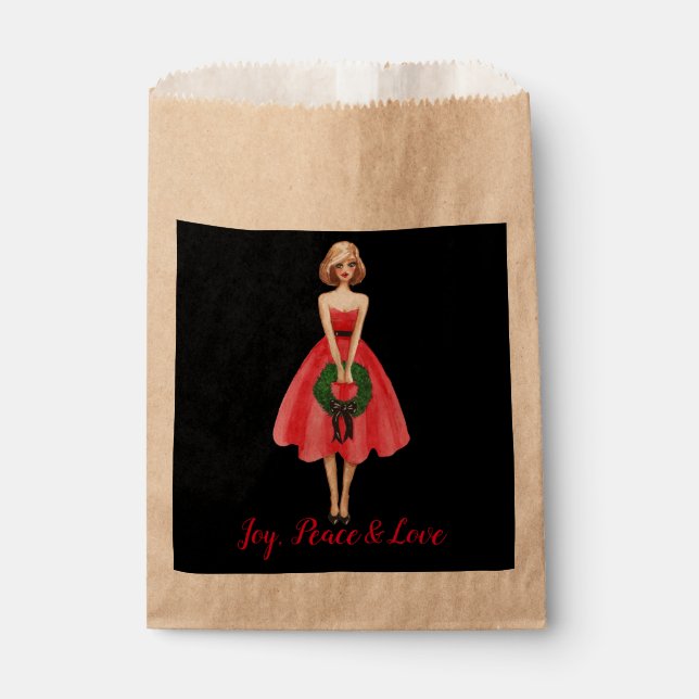 Bolsas de Favor de Feliz Navidad (Anverso)