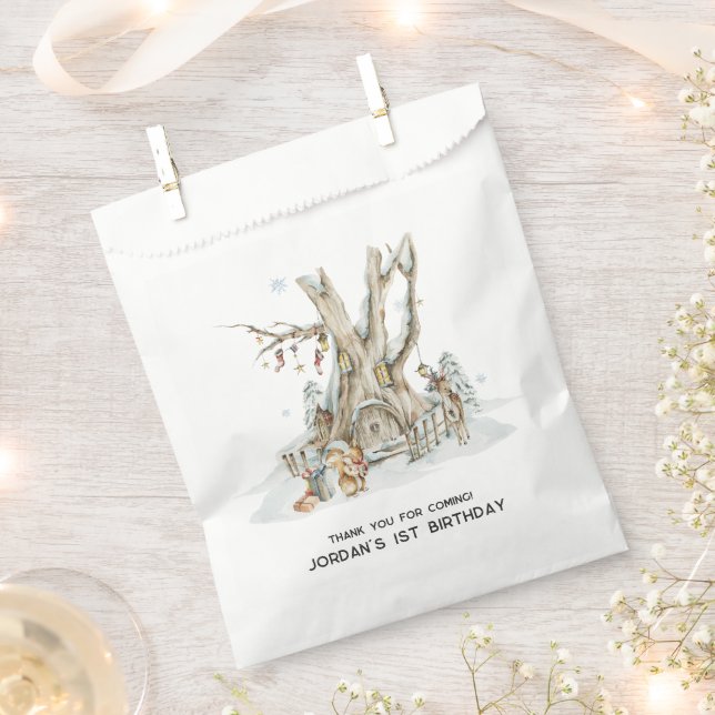 Bolsas de Favor de Fiesta | Bosque de Madera Inver (Cortado)