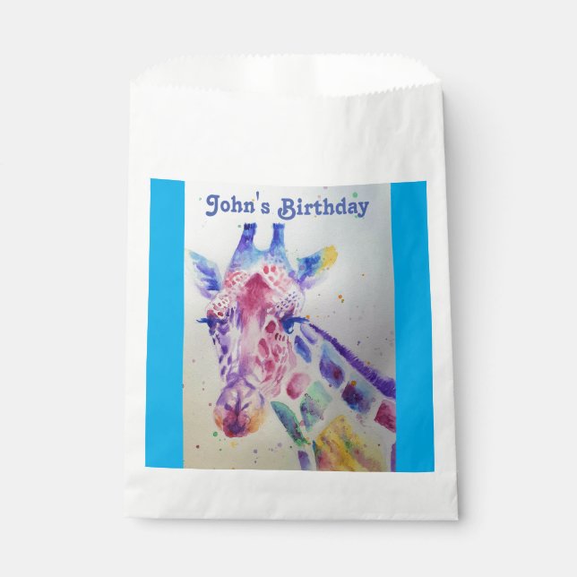 Bolsas de Favor de Fiesta de Animales del Zoológic (Anverso)