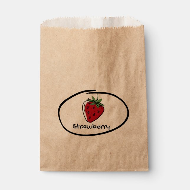 Bolsas de favor de fresa (Anverso)