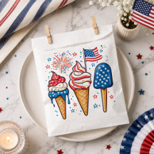 Bolsas de Favor de Helado del 4 de Julio