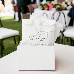 Bolsas de Favor de la Boda Blanca y Negra con enca