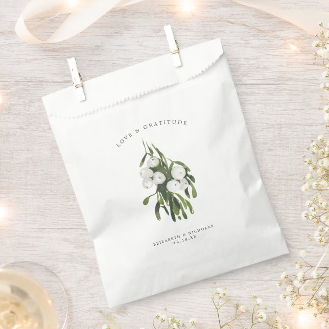 Bolsas de Favor de la Boda de Invierno Mistletoe (Cortado)