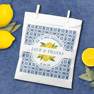 Bolsas de Favor de la Boda de Limón Azul Italiana