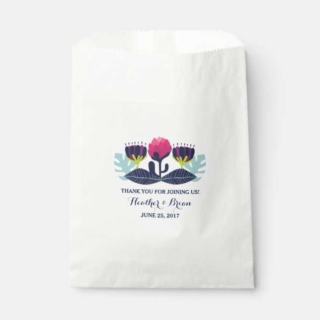 Bolsas de Favor de la Boda Floral Funky (Anverso)