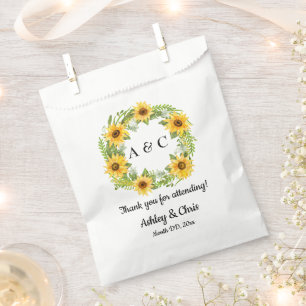 Bolsas de Favor de la Boho Sunflower Treag Rústica