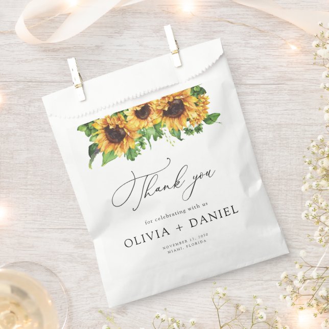 Bolsas de Favor de la Ducha Bridal de Girasol (Cortado)