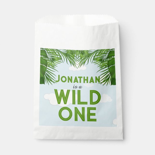 Bolsas de Favor de la Selva Safari Wild One (Anverso)
