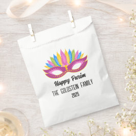 Bolsas de Favor de Nombre de Familia Purple Purim 