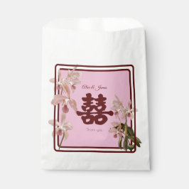 Bolsas de Favor de Orquídea de Doble Felicidad
