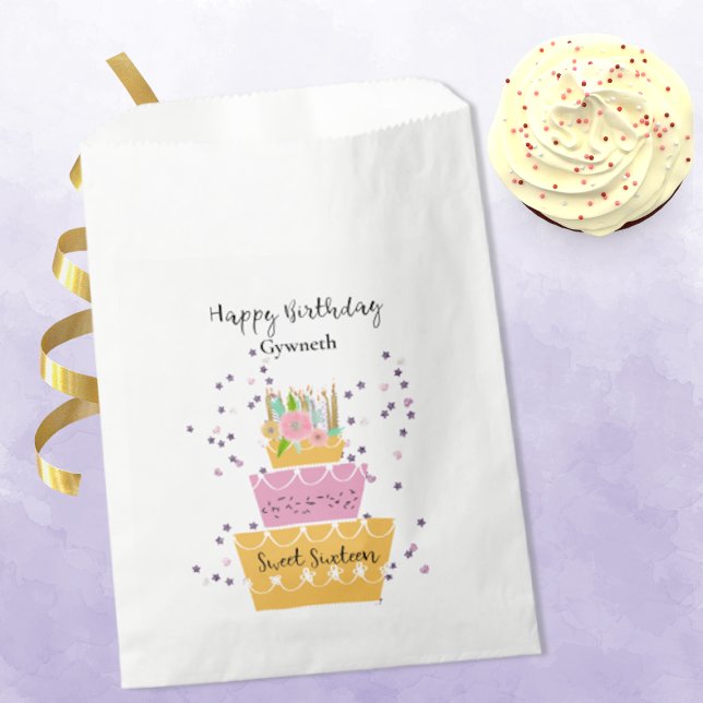 Bolsas de Favor de Pastel de Cumpleaños Dulces 16 (Subido por el creador)