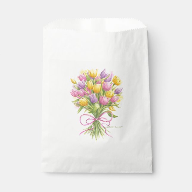 Bolsas de favor de ramo de tulipanes (Anverso)