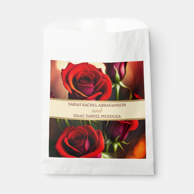 Bolsas de Favor de Rosas Rojas (Anverso)