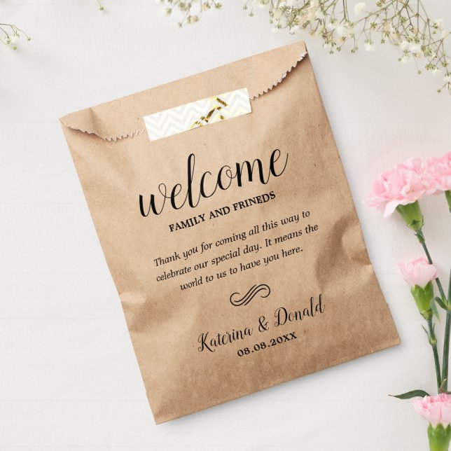 Bolsas de Favor de Rustic Kraft Boda (Sellado)