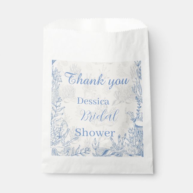 Bolsas de Favor de toile azul oceánico elegante (Anverso)