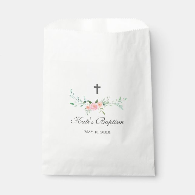 Bolsas de Favor del Bautismo con Flor Dulce (Anverso)