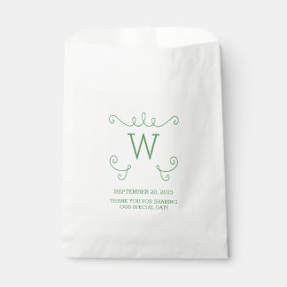 Bolsas de Favor del Monograma Verde Furioso