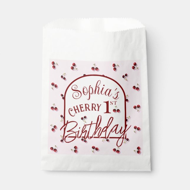 Bolsas de Favor del Primer Cumpleaños del Tema de  (Anverso)