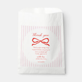 Bolsas de Favor Elegante lazo rojo de cumpleaños.