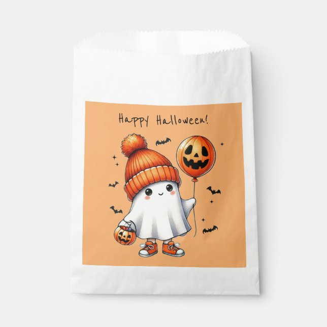 Bolsas de Favor Fantasma de Halloween (Anverso)